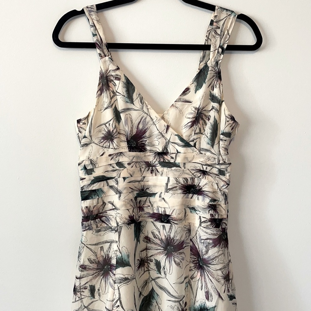 TRISTAN Silk A-Line Dress with Flowers